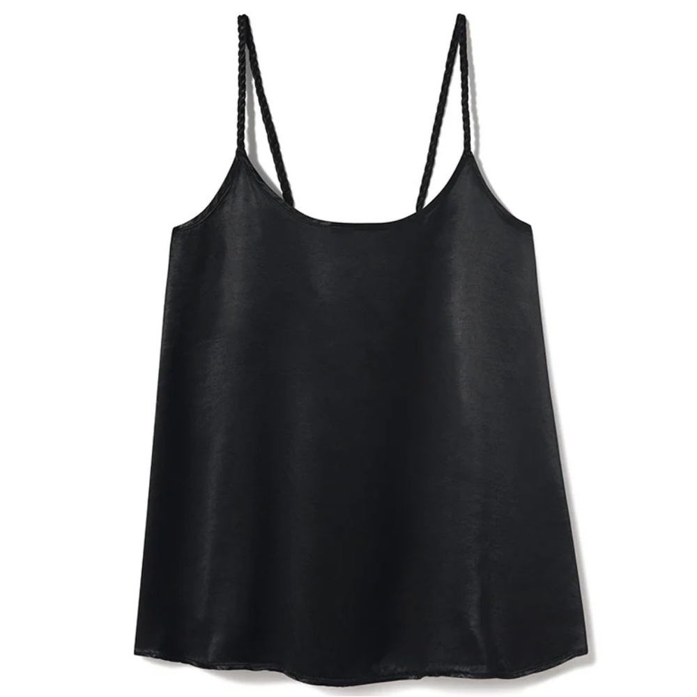 PJ Harlow Daisy Satin Sleek Black Camisole Top